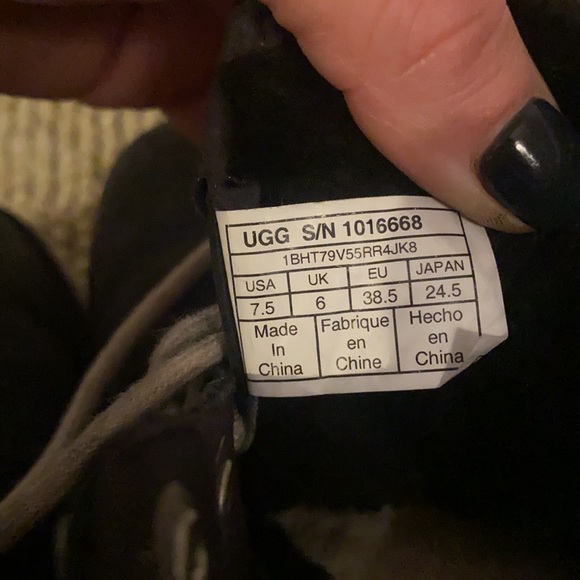 UGG Bethany Canvas Boot Water Resistant Chukka Boot Black and Gray Size 7.5 - Picture 12 of 13